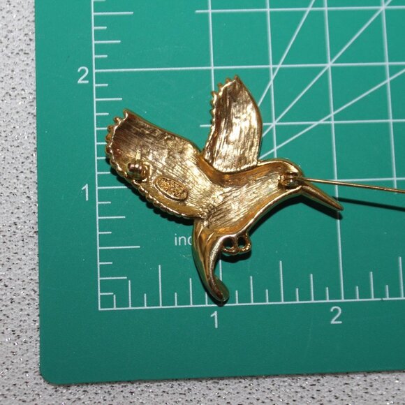 Vintage PS Co 1999 Hummingbird Rhinestone Brooch - Picture 6 of 6
